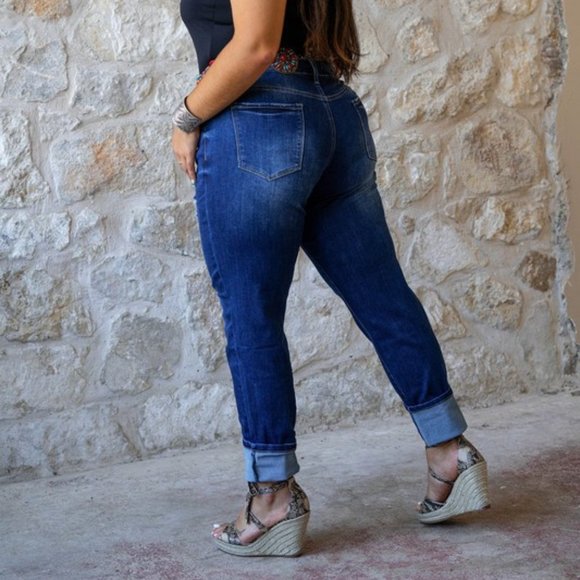 Medium Wash Distressed Jeans - Picture 2 of 4